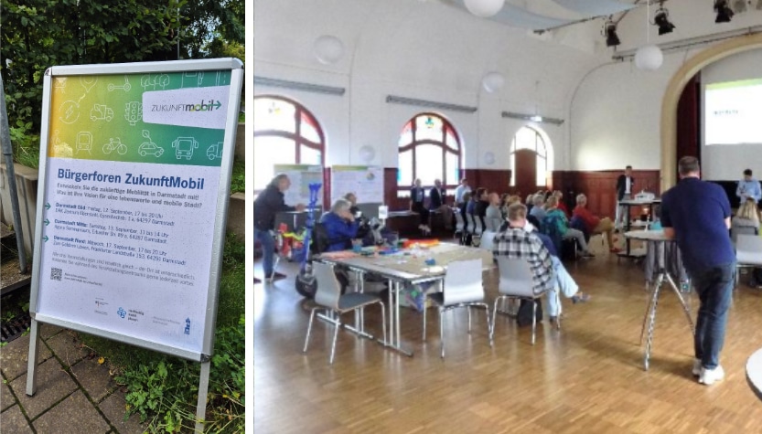 Gruppenfoto aller ZIV-Mitarbeitenden vor dem Werksverkauf von Riese & Müller beim Betriebsausflug 2025 in Darmstadt
